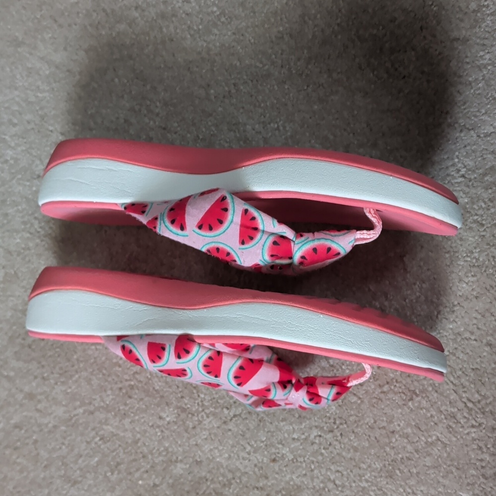 Cloudsteppers by Clarks Pink Watermelon Print Flip Flop Sandals - Picture 3 of 7